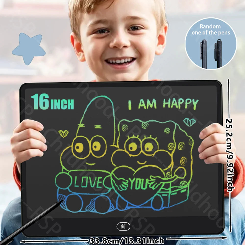 Kids LCD Drawing Tablet — Doodle & Handwriting Board — 16 inch black