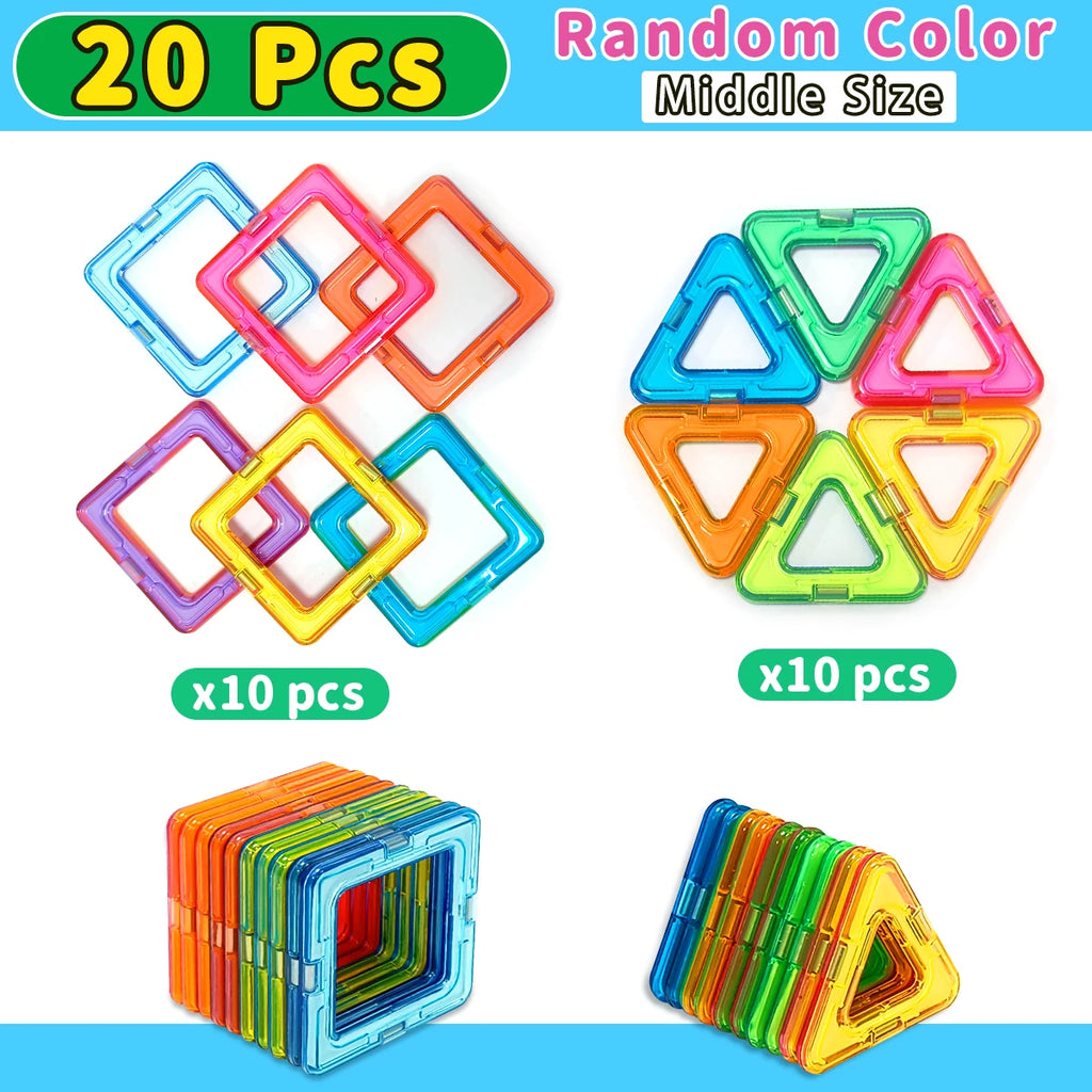 Kids Magnetic Building Blocks STEM construction toy set — 20 pieces