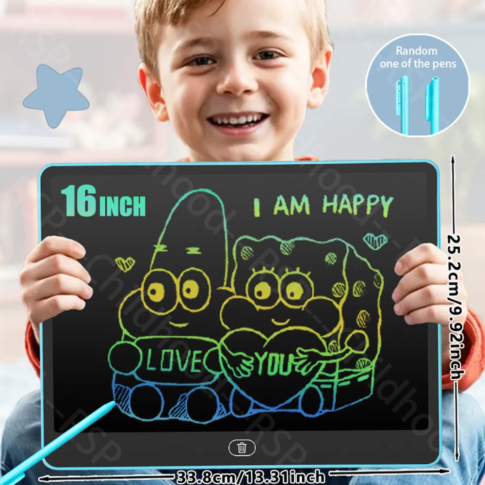Kids LCD Drawing Tablet — Doodle & Handwriting Board — 16 inch blue