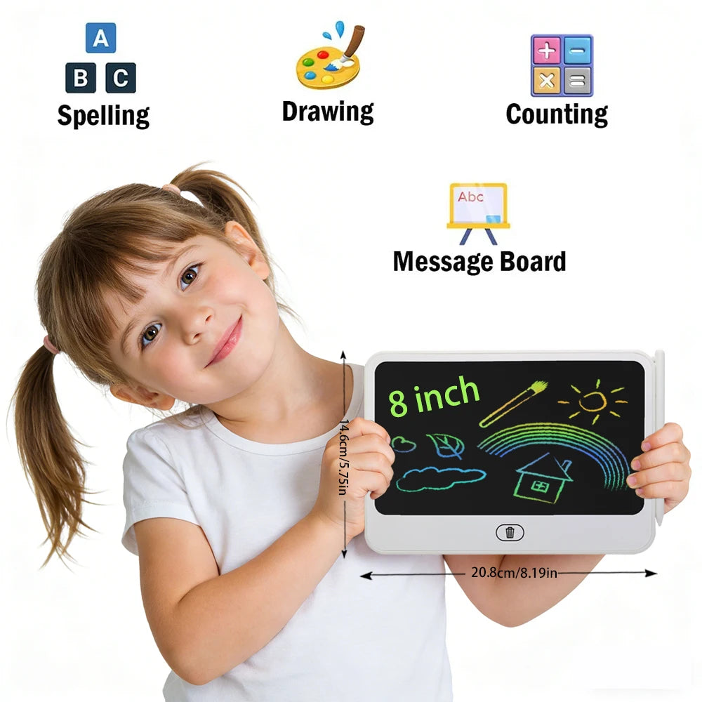 Kids LCD Drawing Tablet — Doodle & Handwriting Board — 8 inch white
