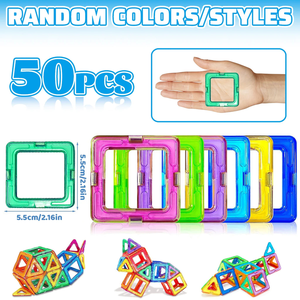 Kids Magnetic Building Blocks STEM construction toy set — 20 pieces, example build